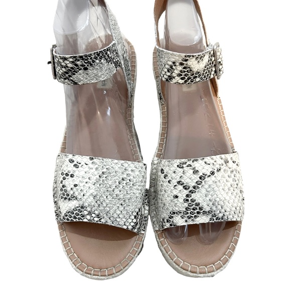 Steve Madden Black White & Gray Cabo Snake Print Espadrille Sandals, Size 10M - Picture 2 of 12